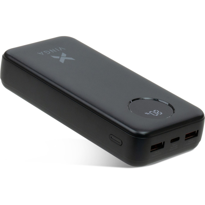 Батарея універсальна Vinga 20000 mAh 22.5W Display Black (VPBB2022)