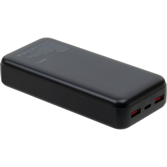Батарея універсальна Vinga 20000 mAh 22.5W Display Black (VPBB2022)