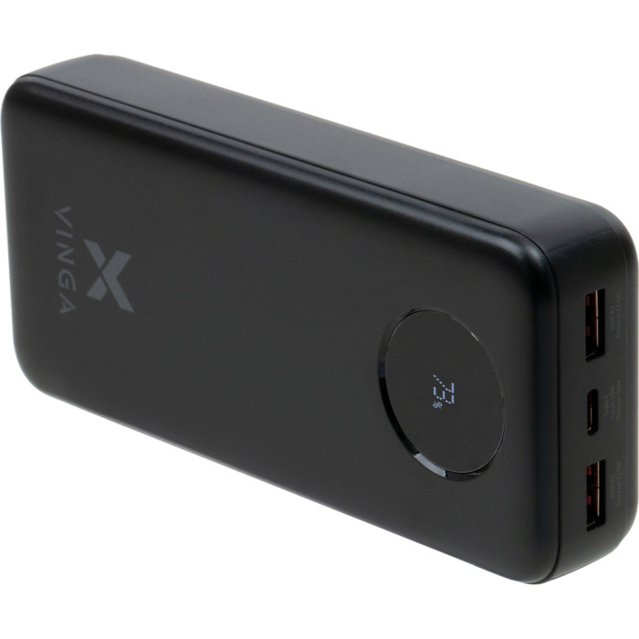 Батарея універсальна Vinga 20000 mAh 22.5W Display Black (VPBB2022)
