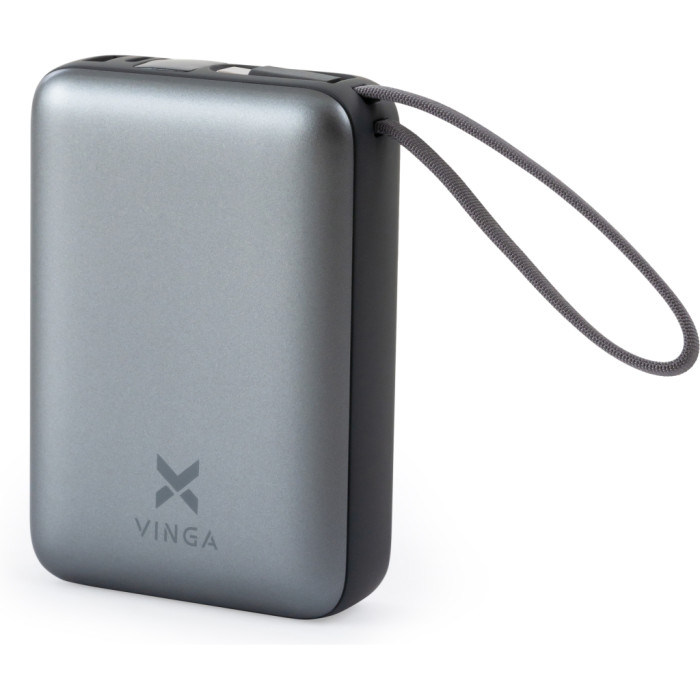 Батарея універсальна Vinga 20000 mAh 45W Display Cable (VPBB2045C)