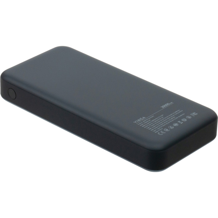 Батарея універсальна Vinga 30000 mAh 100W Display VA Grey (Li-Ion) (VPBB30100)