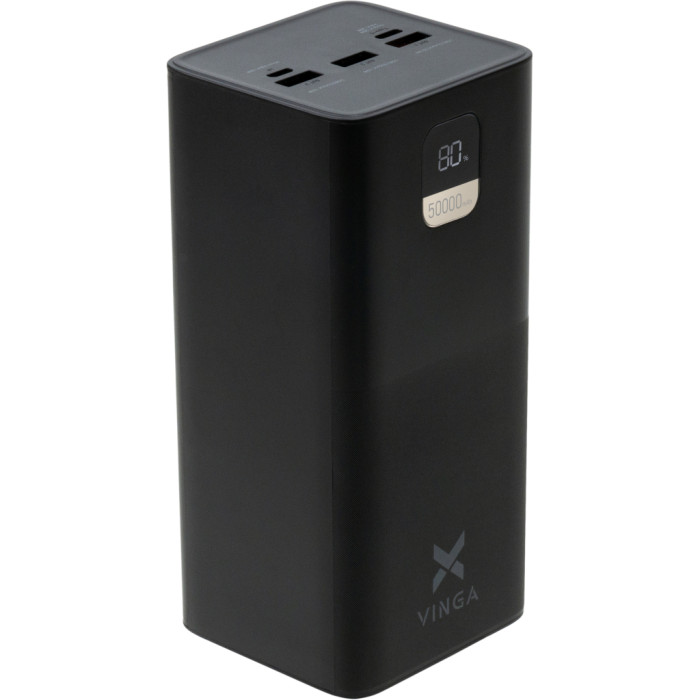 Батарея універсальна Vinga 50000 mAh 22.5W Display Black (VPBB5022)