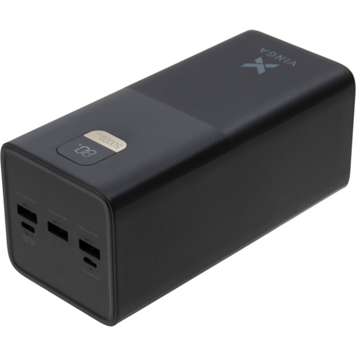 Батарея універсальна Vinga 50000 mAh 22.5W Display Black (VPBB5022)