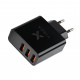 Зарядний пристрій Vinga 3 Port Display Wall Charger 17W Max (VWCAAADBK)