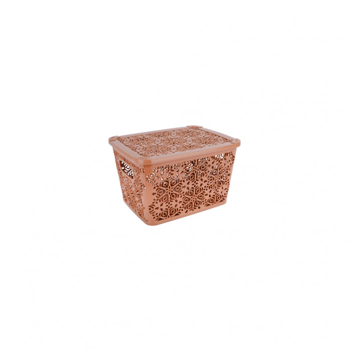 Кошик для зберігання Violet House 0402 №2 Ажур з кришкою Cream 7 л (0402 №2 Ажур CR з/кр. 7 л)