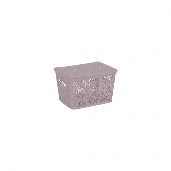 Кошик для зберігання Violet House 0402 №2 Ажур з кришкою Powder 7 л (0402 №2 Ажур PW з/кр. 7 л)