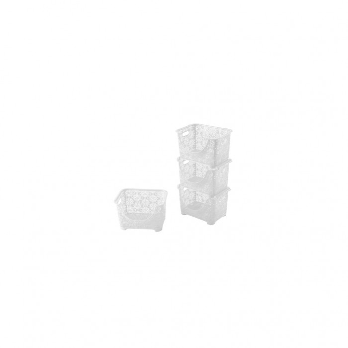 Кошик для зберігання Violet House 0409 Ажур White 4 шт. (0409 Ажур WHITE Набір 4 шт 36*27)