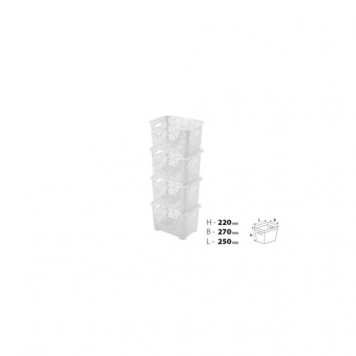 Кошик для зберігання Violet House 0409 Ажур White 4 шт. (0409 Ажур WHITE Набір 4 шт 36*27)