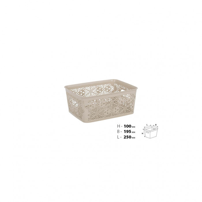 Кошик для зберігання Violet House 0501 1 Ажур Cappuccino 5 л (0501 1 Ажур CAP б/кр. 5 л)