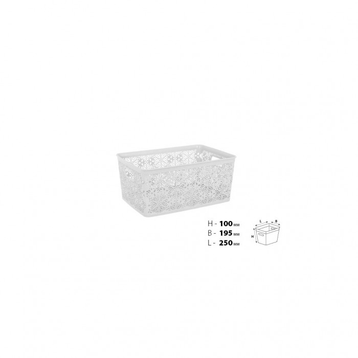 Кошик для зберігання Violet House 0501 1 Ажур White 5 л (0501 1 Ажур W б/кр. 5 л)