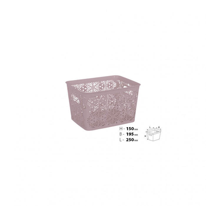 Кошик для зберігання Violet House 0502 2 Ажур Powder 7 л (0502 2 Ажур PW б/кр. 7 л)