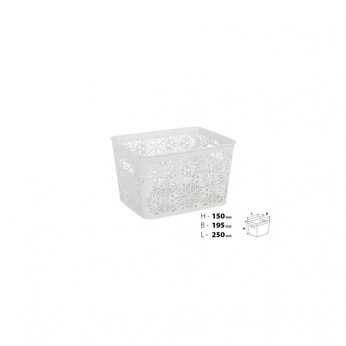 Кошик для зберігання Violet House 0502 2 Ажур White 7 л (0502 2 Ажур W б/кр. 7 л)