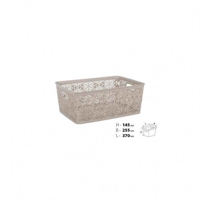 Кошик для зберігання Violet House 0504 4 Ажур Cappuccino 14 л (0504 4 Ажур CAP б/кр. 14 л)