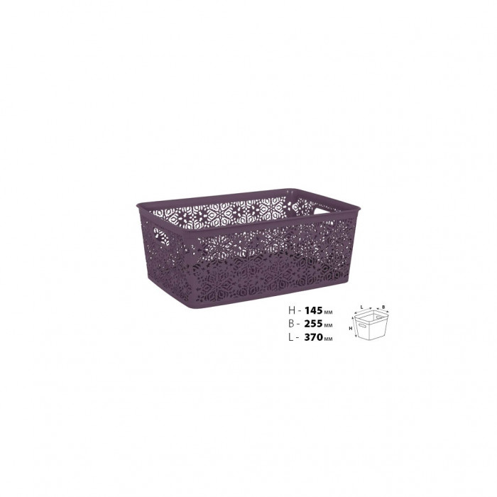 Кошик для зберігання Violet House 0504 4 Ажур Plum 14 л (0504 4 Ажур PL б/кр. 14 л)
