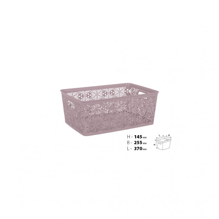 Кошик для зберігання Violet House 0504 4 Ажур Powder 14 л (0504 4 Ажур PW б/кр. 14 л)