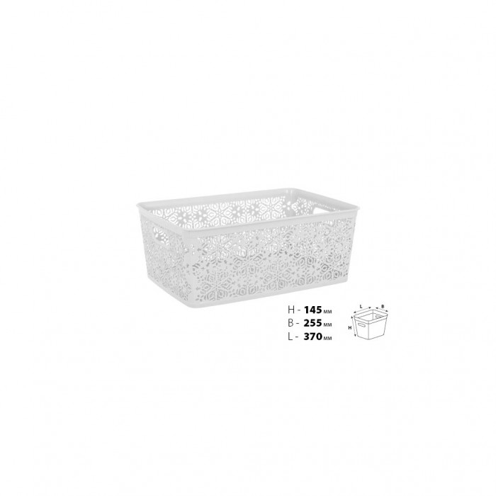 Кошик для зберігання Violet House 0504 4 Ажур White 14 л (0504 4 Ажур W б/кр. 14 л)