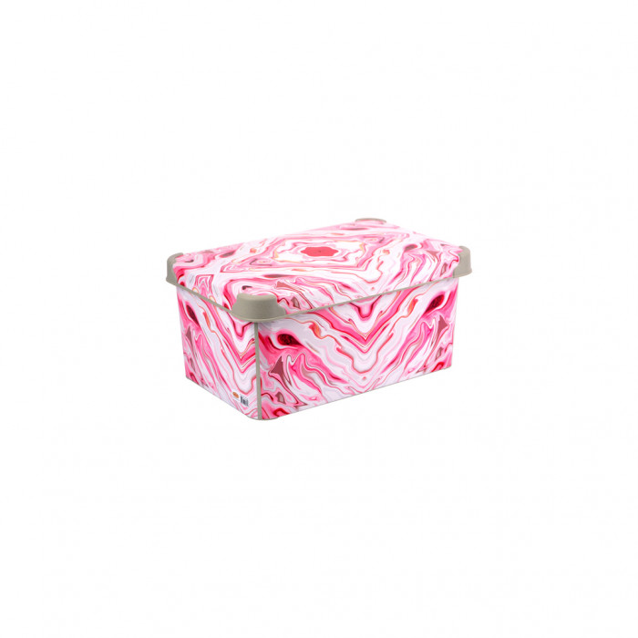 Контейнер для зберігання Violet House 0647 Decor Marble Red 10 л (0647 DECOR Marble RED з/кр. 10 л)