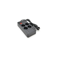 Мережевий фільтр живлення Voltronic 4 роз, 4USB 5V-2.4A, 250V/4000W Black (P-EU4U4S-4000W)