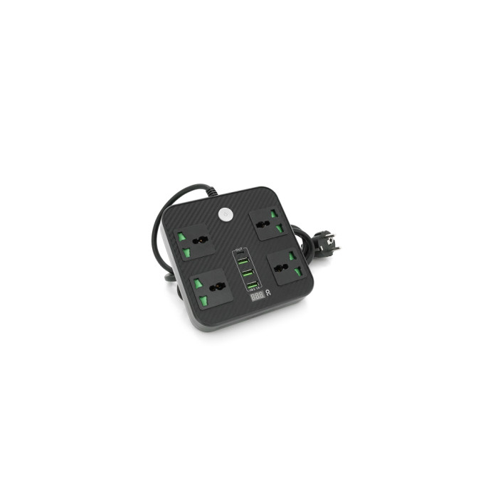 Мережевий фільтр живлення Voltronic TВ-Т90, 4роз, 3*USB Black (ТВ-Т90-Black)