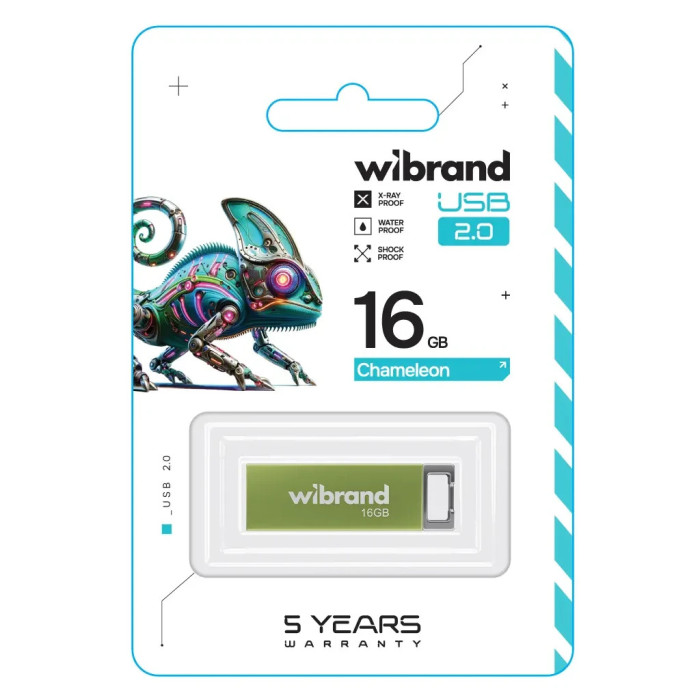 USB флеш накопичувач Wibrand 16GB Chameleon Green USB 2.0 (WI2.0/CH16U6LG)
