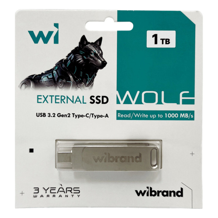 Накопичувач SSD USB 3.2 1TB Wolf Wibrand (WIEXSSD/WO1TB)