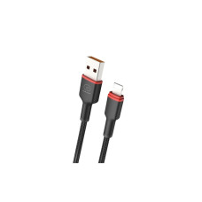 Дата кабель USB 2.0 AM to Lightning 1.0m 2.4A X203 black WUW (6972573336210)
