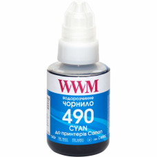 Чорнило WWM Canon GI-490, 140г Cyan (C490C)