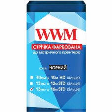 Стрічка до принтерів 13мм х 16м STD Black ring WWM (R13.16S)