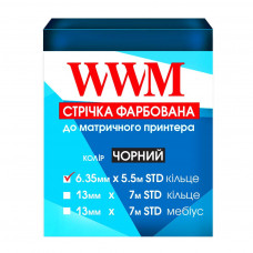 Стрічка до принтерів 6.35мм х 5.5м STD к. Black WWM (R6.5.5S)