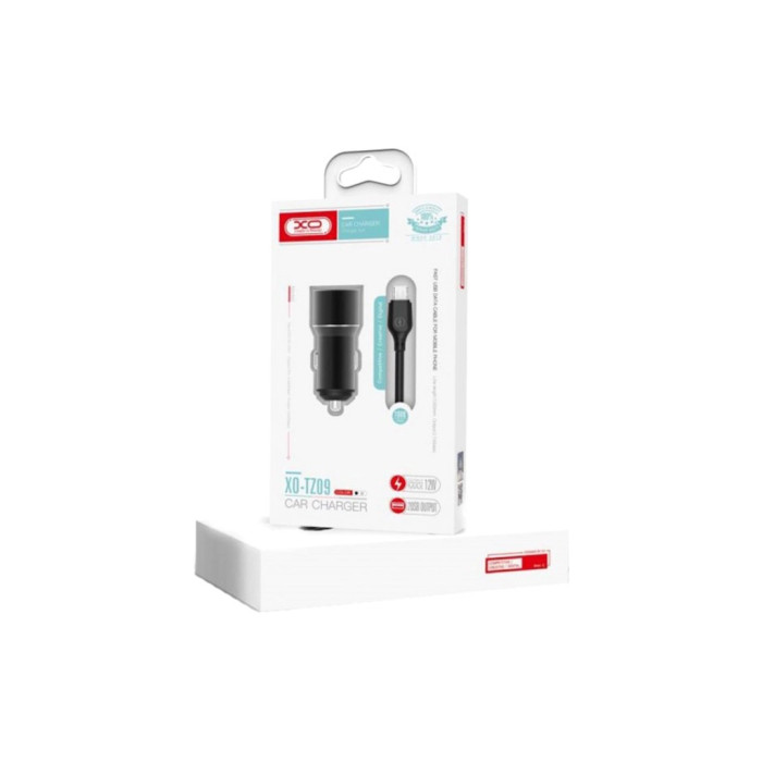 Зарядний пристрій XO 1xUSB + cable USB to USB-C TZ09 black (6920680873500)