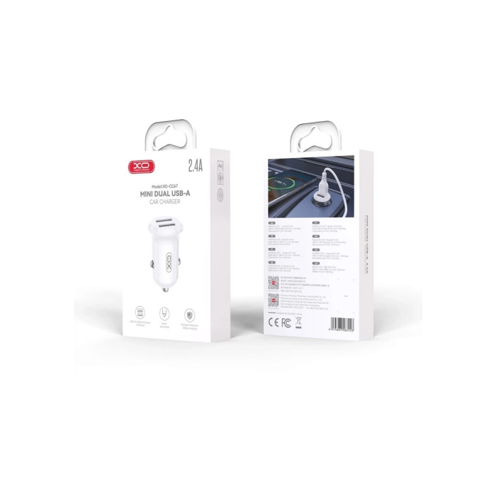 Зарядний пристрій XO 2xUSB 12W white (CC67.white)