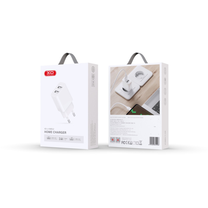 Зарядний пристрій XO L109 12W 2xUSB-A White (L109_White)