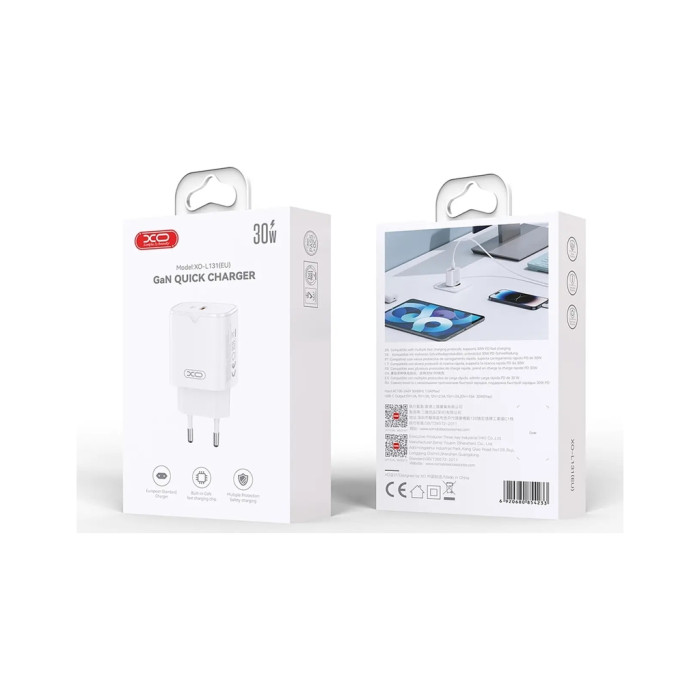 Зарядний пристрій XO USB-C PD30W white (L131.white)