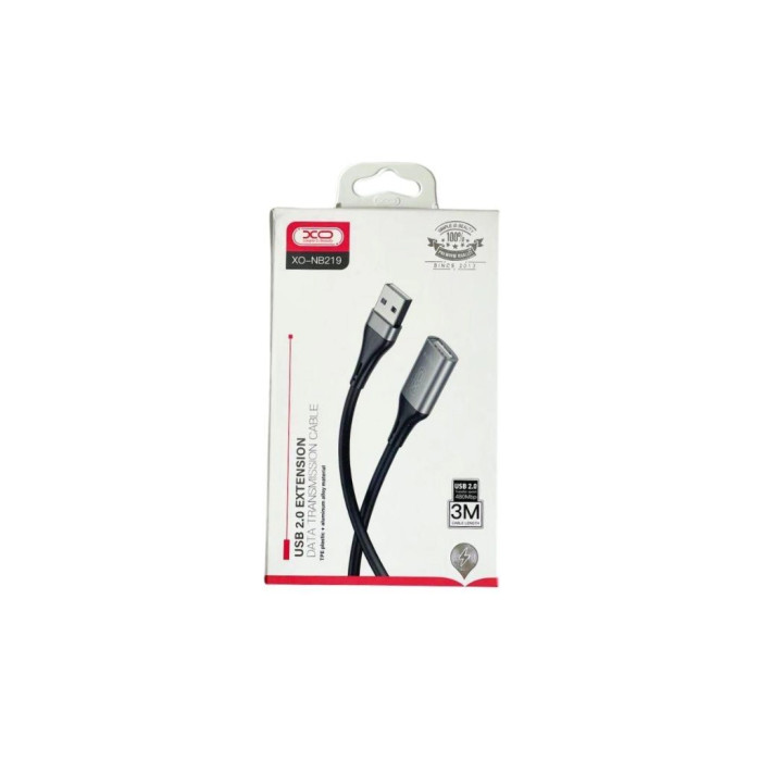 Дата кабель USB 2.0 AM/AM 3.0m black XO (NB-219-USB-3m)