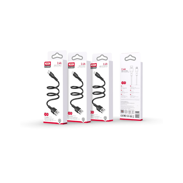 Дата кабель USB 2.0 AM to Lightning 1.0m black XO (NB230_L_Black)