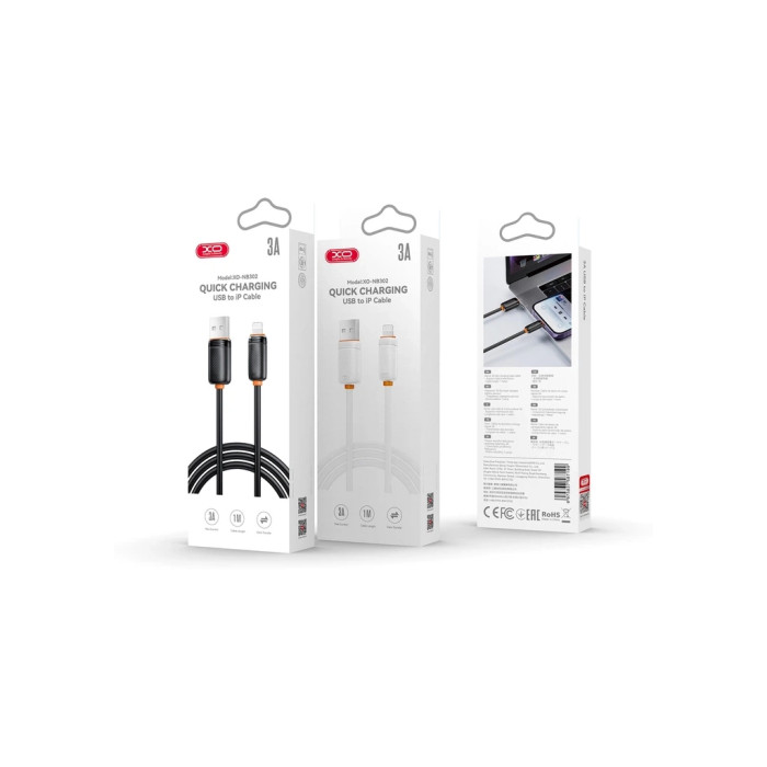 Дата кабель USB 2.0 AM to Lightning 1.0m 3A white XO (NB302-AI.white)