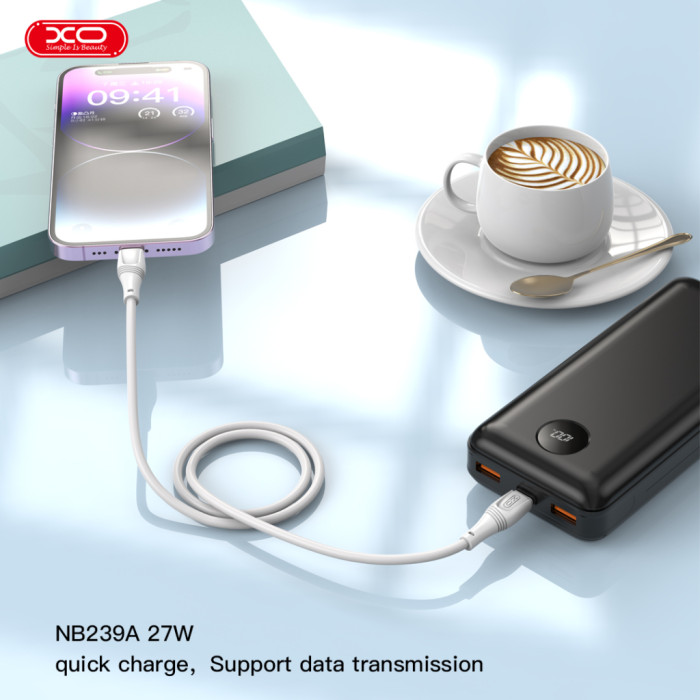 Дата кабель USB-C to USB-C 1.0m 60W High Elastic Zeus XO (NBQ239B_White)