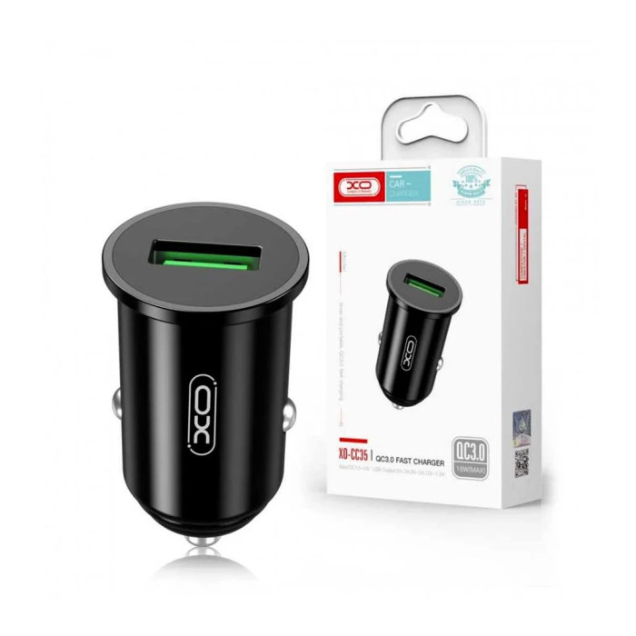 Зарядний пристрій XO QC 3.0 CC35 18W/1USB Black (XO-CC35-BK)