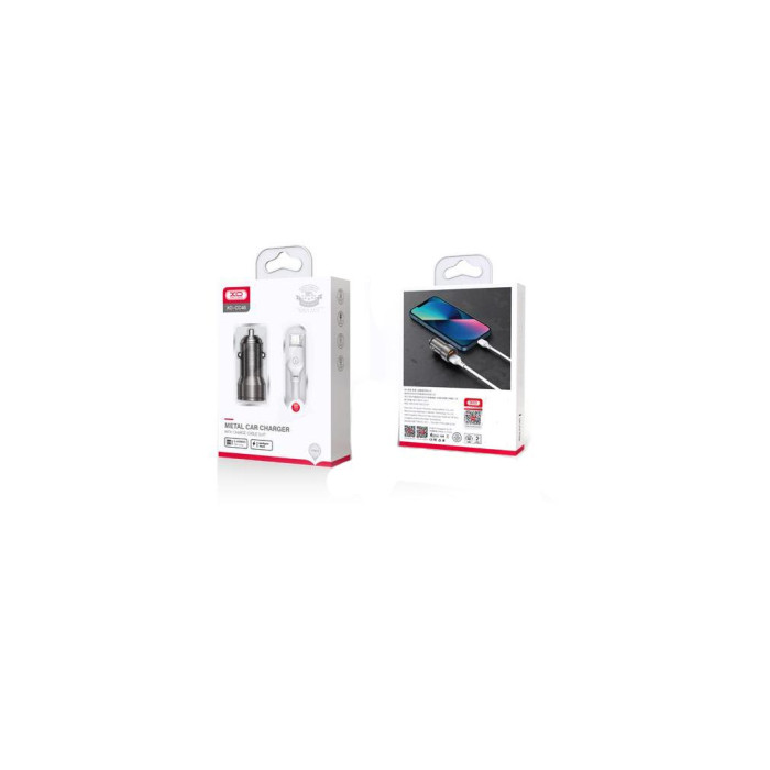 Зарядний пристрій XO CC48 2.4A/2 USB + microUSB Grey (XO-CC48m-GR)