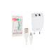 Зарядний пристрій XO L75 2USB/2.4A + Lightning White (XO-L75-L)
