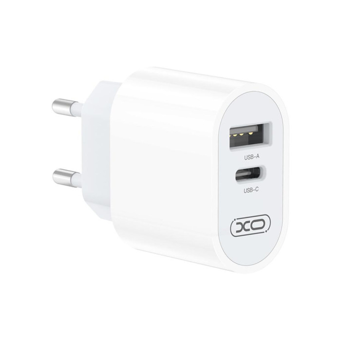 Зарядний пристрій XO L97 (1Type-C/1USB/2.4A) + Type-C - Lightning White (XO-L97-LG)