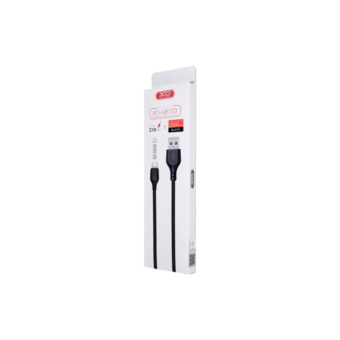Дата кабель USB 2.0 AM to Micro 5P 2.0m 2.1A black XO (XO-NB103-BK)