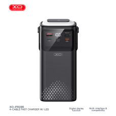 Батарея універсальна XO 30000mAh, PD/20W, QC/22,5W, Lamp, black (XO-PR285)