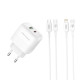 Зарядний пристрій XO 1xUSB QC3.0 + 1xUSB-C PD20W (XO-QC37)