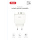Зарядний пристрій XO 1xUSB QC3.0 + 1xUSB-C PD20W (XO-QC37)