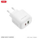 Зарядний пристрій XO 1xUSB QC3.0 + 1xUSB-C PD20W (XO-QC37)