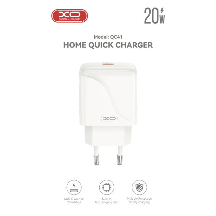 Зарядний пристрій XO USB-C PD20W (XO-QC41)