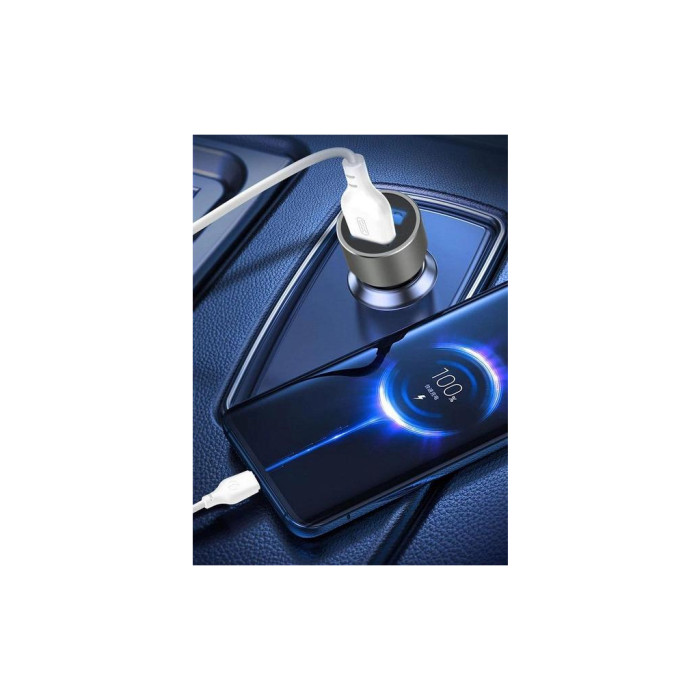 Зарядний пристрій XO TZ09 2.4A/2 USB + cable microUSB Grey (XO-TZ09M-GR)