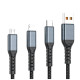 Дата кабель USB 2.0 AM to Lightning + Micro 5P + USB-C 1.2m 100W nylon black XoKo (SC-3100)