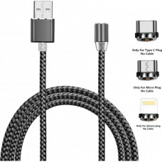 Дата кабель USB 2.0 AM to Lightning + Micro 5P + Type-C 1.2m Magneto gre XoKo (SC-350MGNT-GR)